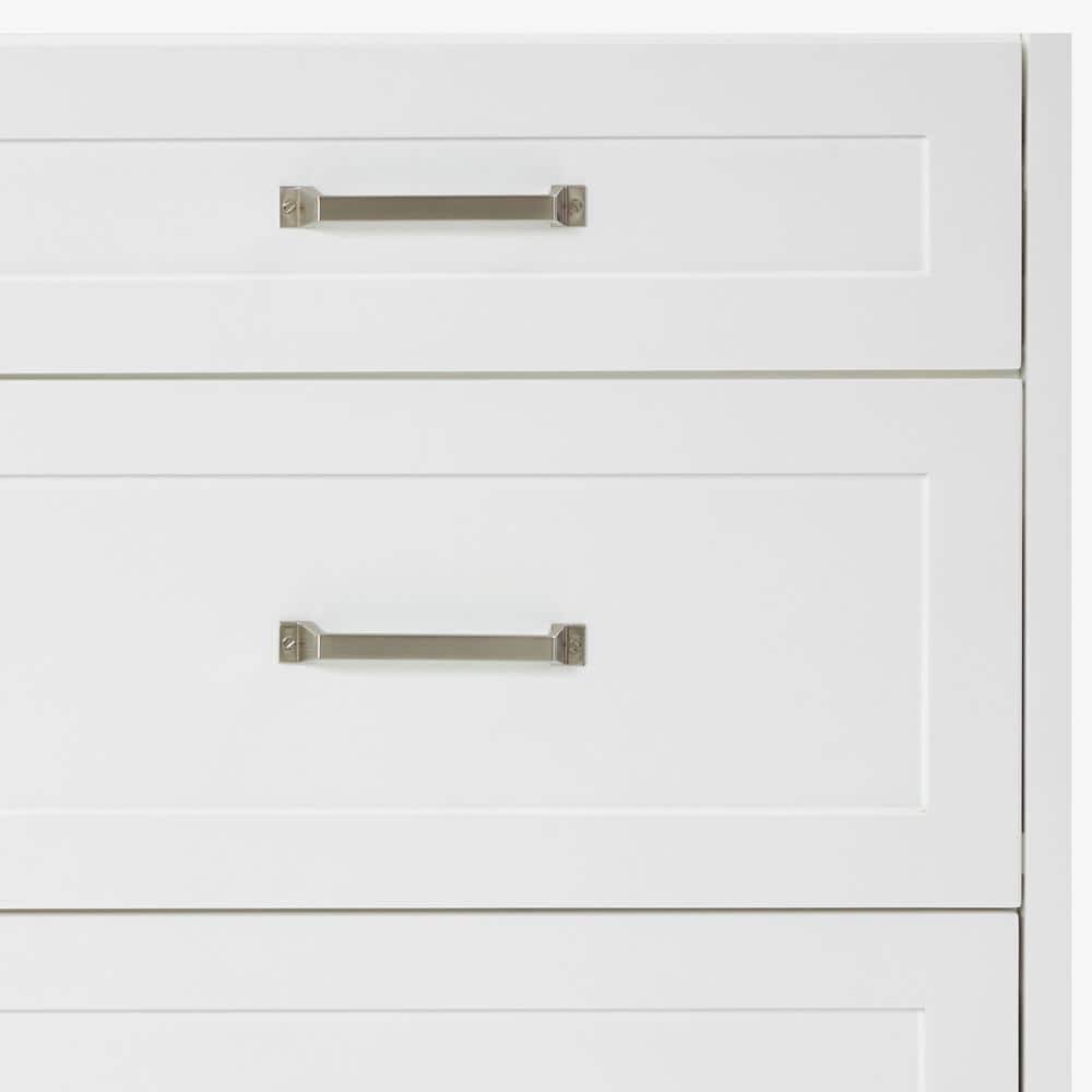 White Double Sink Bathroom Vanity with Carrara Quartz Top