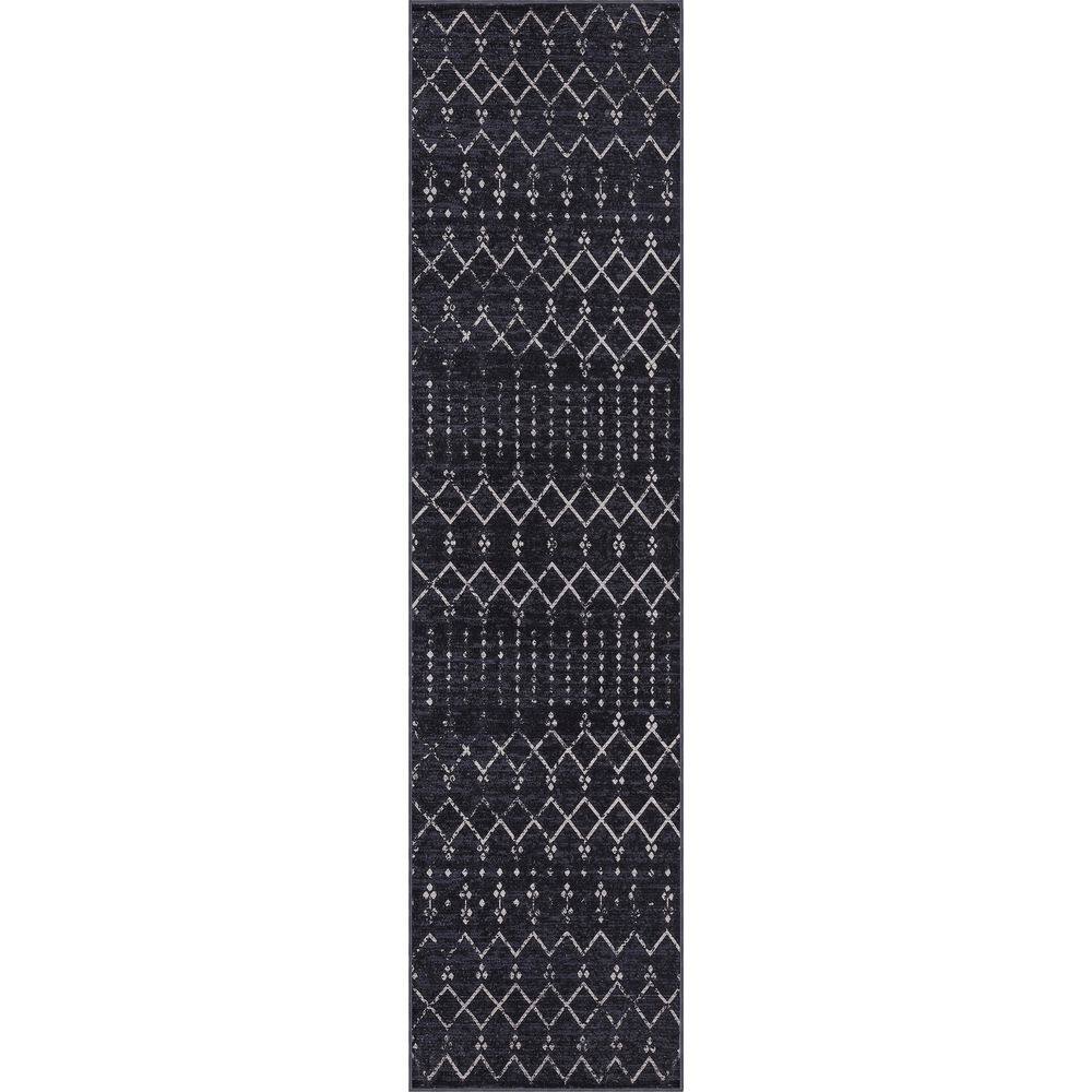Leila Moroccan Diamond Trellis Machine-Washable Dark Gray/Ivory 2 ft. x 8 ft. Runner Rug price history on PriceWatchPro