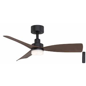 Marlston 36 in. Integrated CCT LED Indoor/Outdoor Ceiling Fan Matte Black with Whiskey Barrel Blades and Remote Control