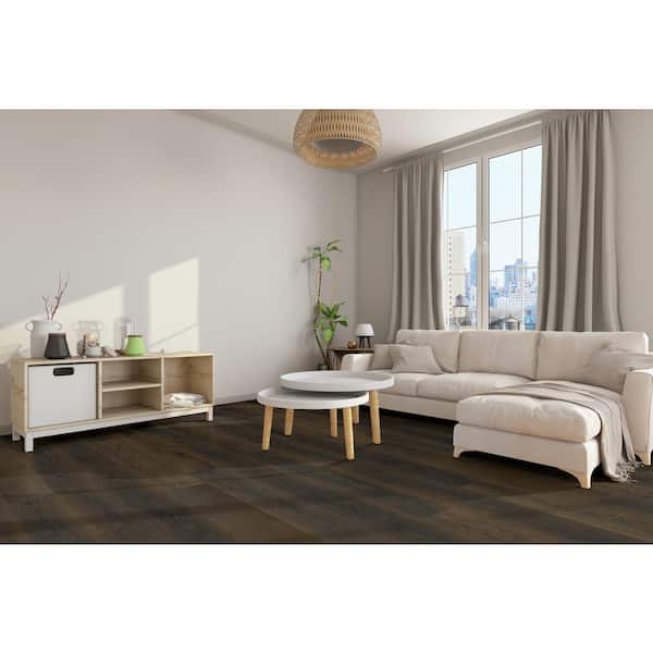 Aged Walnut 20 MIL x 9 in. W x 60 in. L Waterproof Click Lock Luxury Vinyl Plank Flooring (18.7 sq. ft./Case)