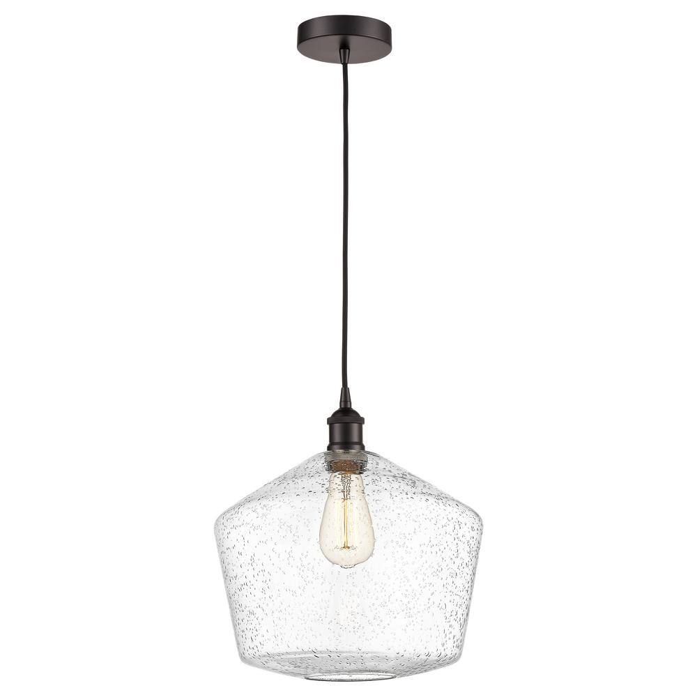 Cindyrella 60-Watt 1-Light Oil Rubbed Bronze Standard Mini Pendant Light with Seeded Glass Shade, No Bulbs Included price history on PriceWatchPro