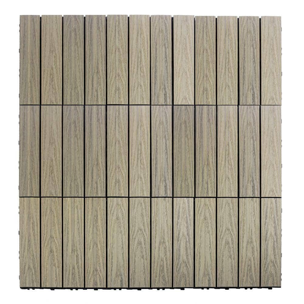 Roman Antique Elm Composite Interlocking Deck Tile 12" x 12"