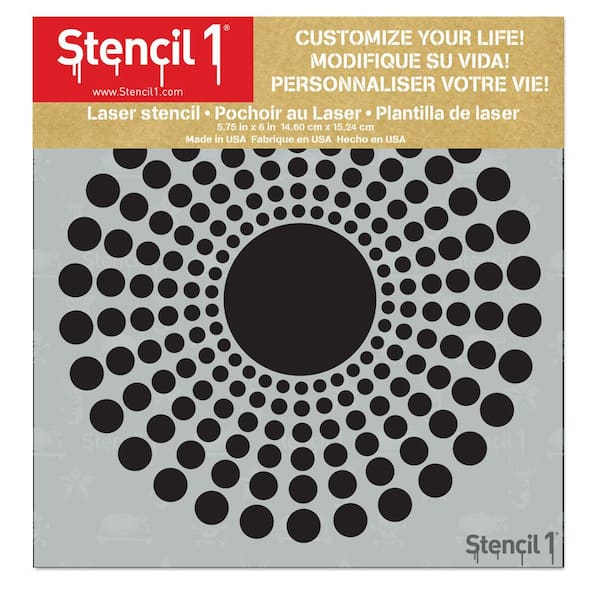 12x12cm Plastic Stencil - Dot circle design - White x1 - Perles & Co