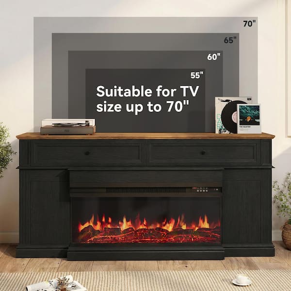 Sizzim 63 in. Freestanding Engineered Wood Electric Fireplace TV