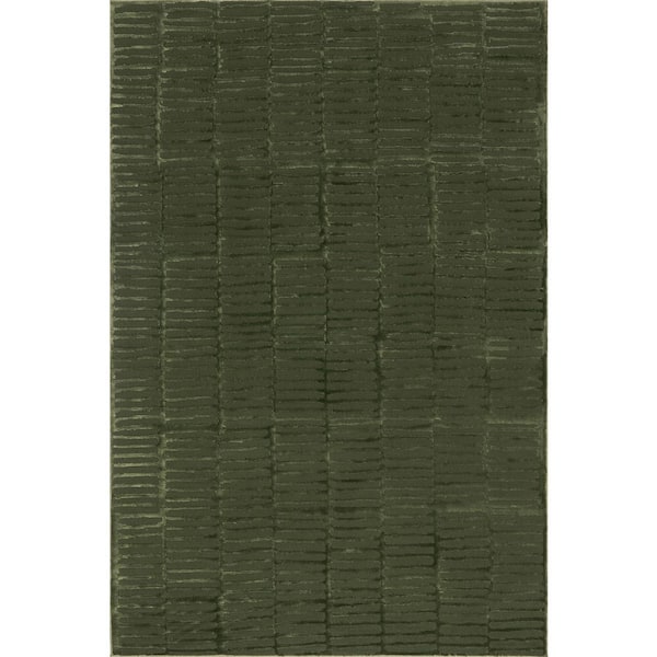 Cranbury 12 ft. x 15 ft. Plush Textured Washable Green Indoor Area Rug