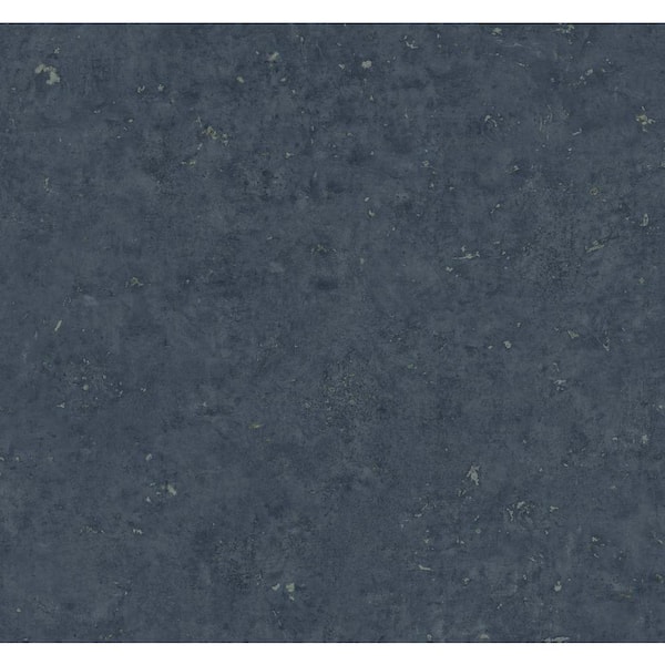 Seabrook Designs 60.75 sq. ft. Storm Blue and Metallic Graphite Cement Faux Embossed Vinyl Unpasted Wallpaper Roll