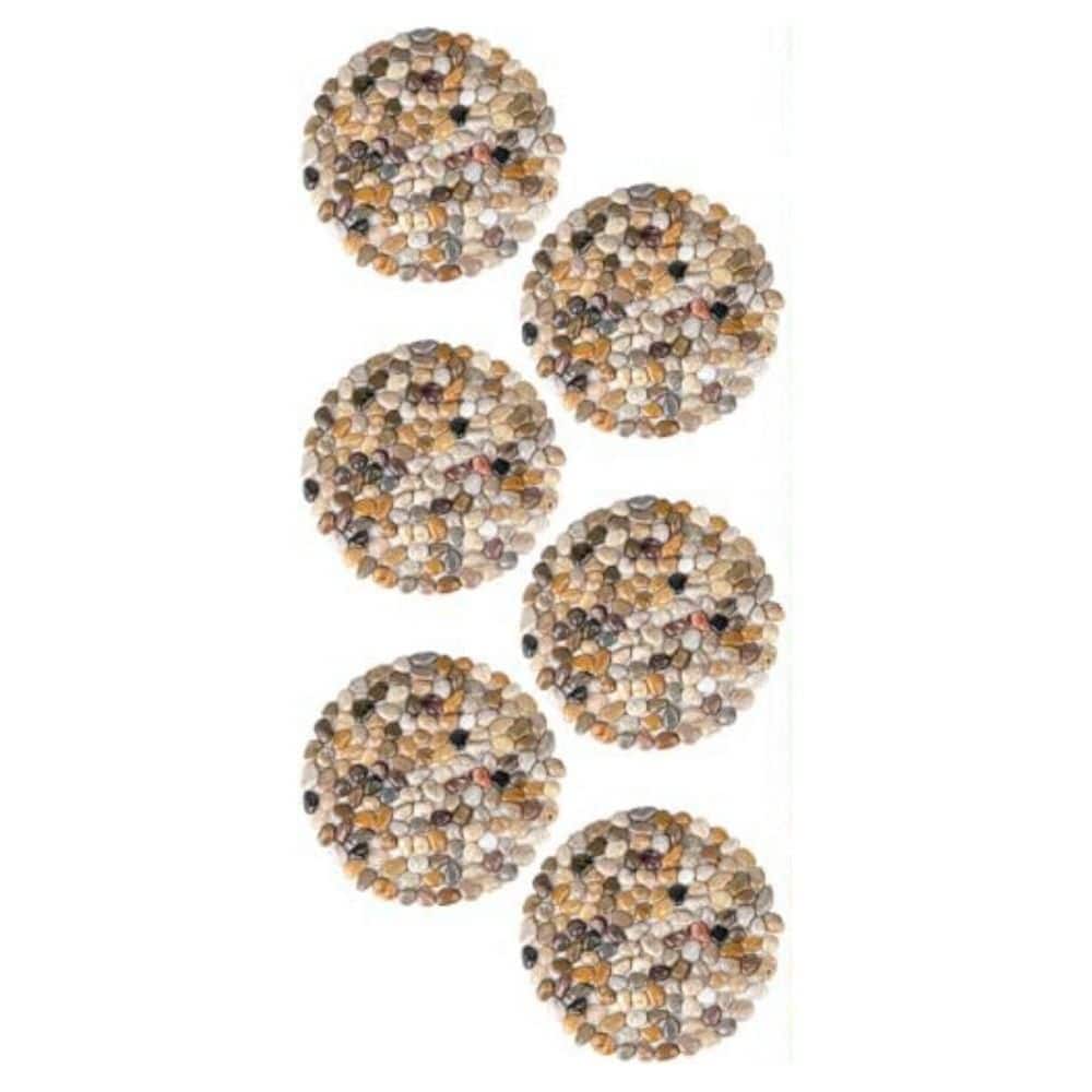 6-Pack Roundness River Rocks Stepping Stones Pavers Outdoor for Garden Walkway Pebbles Polished Gravel Landscaping