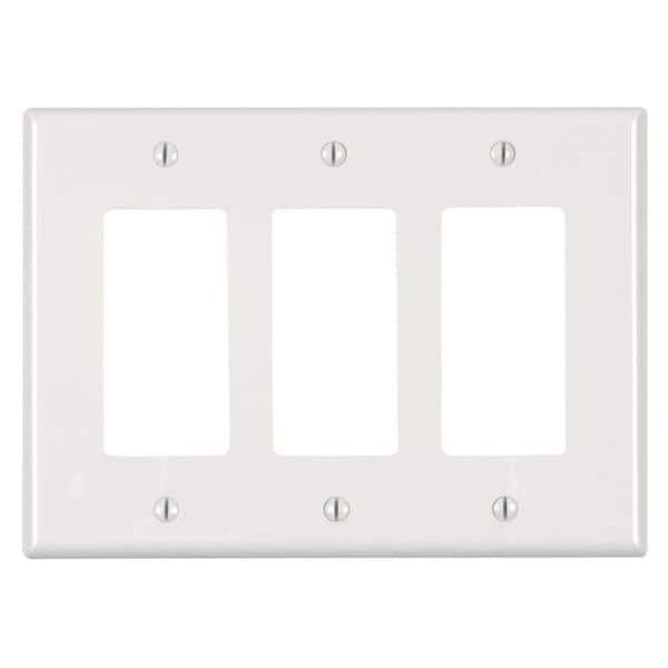 Leviton White 3-Gang Decorator/Rocker Wall Plate (1-Pack)