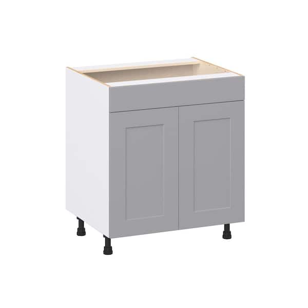 J COLLECTION Roseland 30 in. W x 24 in. D x 34.5 in. H Assembled Shaker Sink Base Kitchen Cabinet in Slate Gray with Falsefront