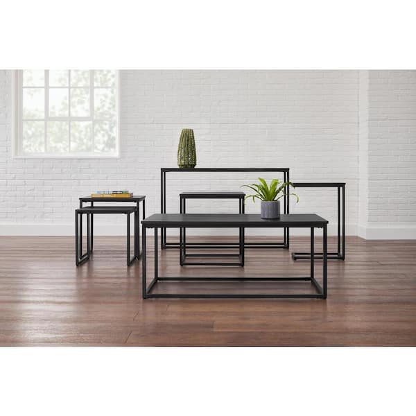 StyleWell Donnelly Black Nesting Tables with Black Wood Top StyleWell Donnelly Black Nesting Tables with Black Wood Top