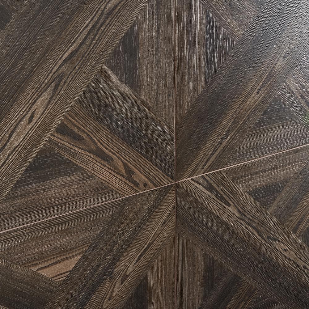 Teakwood 24" x 24" Matte Brown Porcelain Floor and Wall Tile