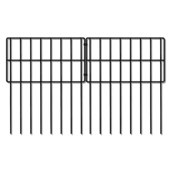 Oyezvary 17 in. Rustproof Metal No Dig Garden Fence Panels 25 Pack Total 27ft Length with Cable Ties and Cutting Plier