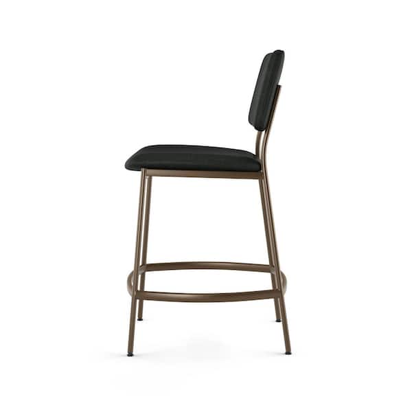 Sullivan 26.5 in. Low Back Counter Stool Black Polyester / Bronze Metal