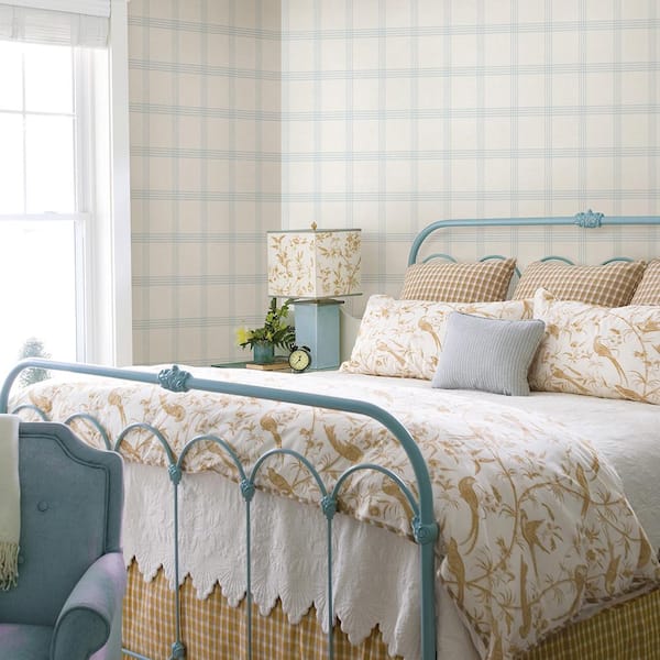 Twain Light Blue Plaid Strippable Roll (Covers 56.4 sq. ft.)