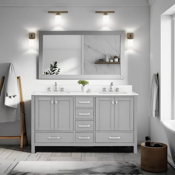 PROOX GlamourAura 60 in. W x 22 in. D x 39.25 in. H Double Sink