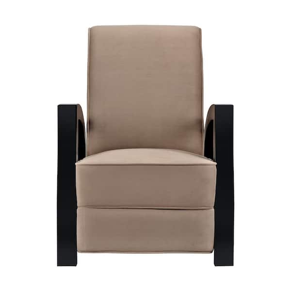 ARTIVA KUTA Solid Wood Java Black and Premium Brown Microvelvet Recliner