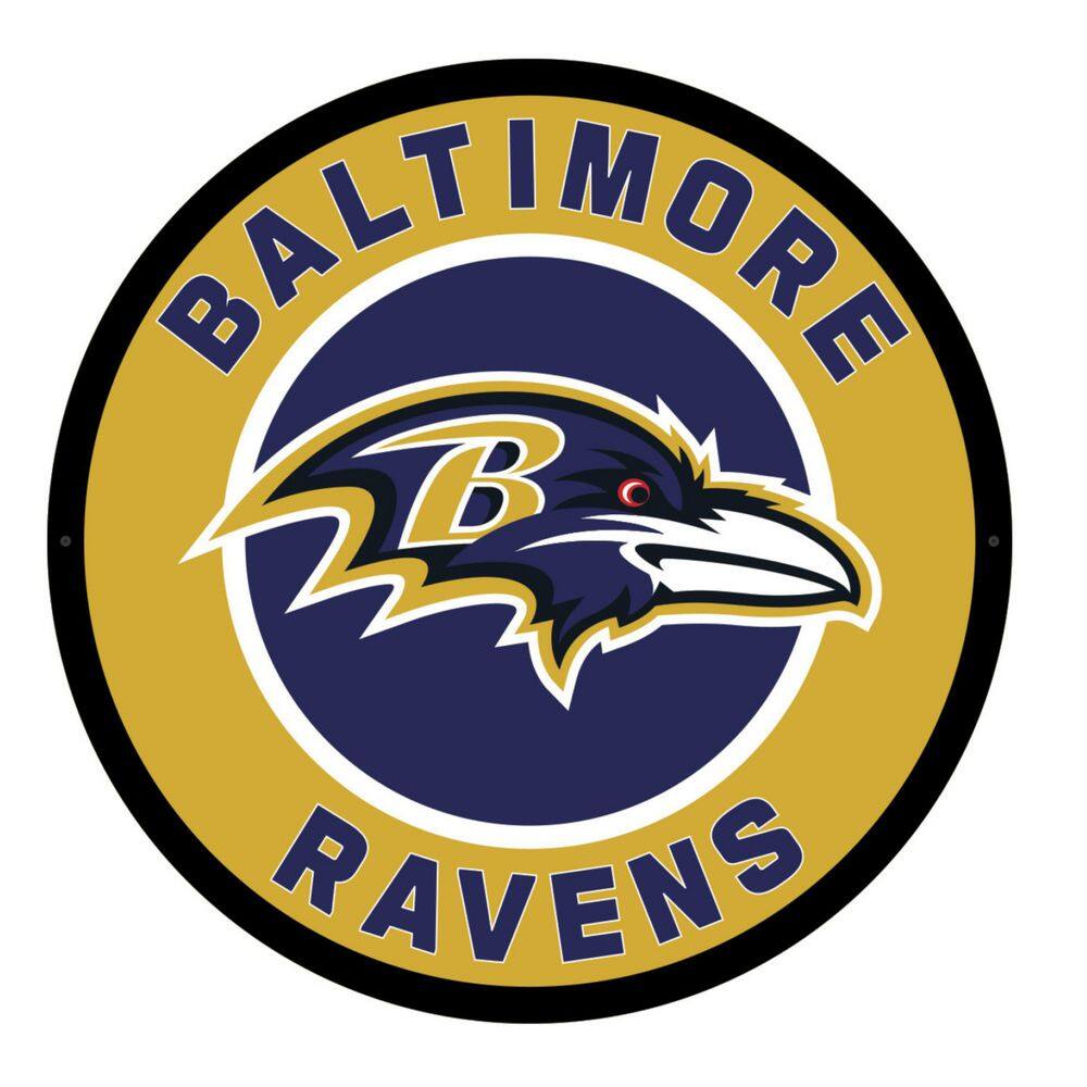 Evergreen Baltimore Ravens Round 23 in. Plug-in LED Lighted Sign ...