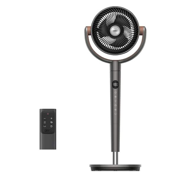 Pedestal Fan with Remote, 42 in. Quiet Standing Fan for Home Bedroom, 120° Oscillating Floor Fan in Grey