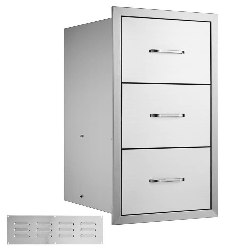 Outdoor Kitchen Drawer 17 in. W Silver 3-Drawers Kitchen Door and Drawer Combo Paper Storage price history on PriceWatchPro