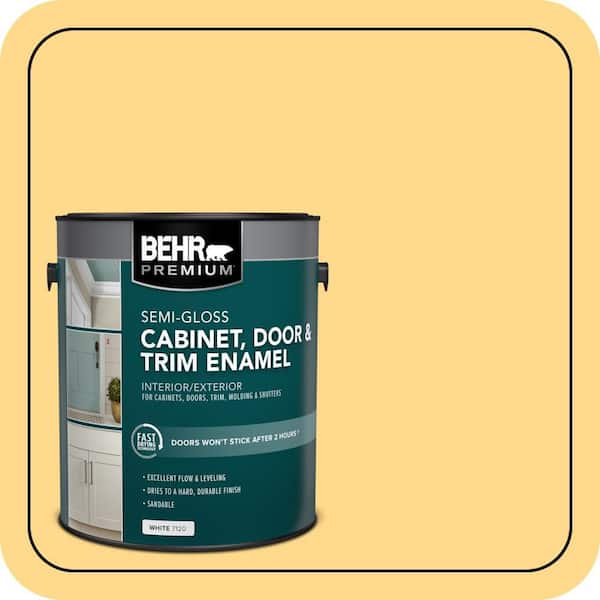 1 gal. #P260-4 Banana Mania Semi-Gloss Enamel Interior/Exterior Cabinet, Door & Trim Paint
