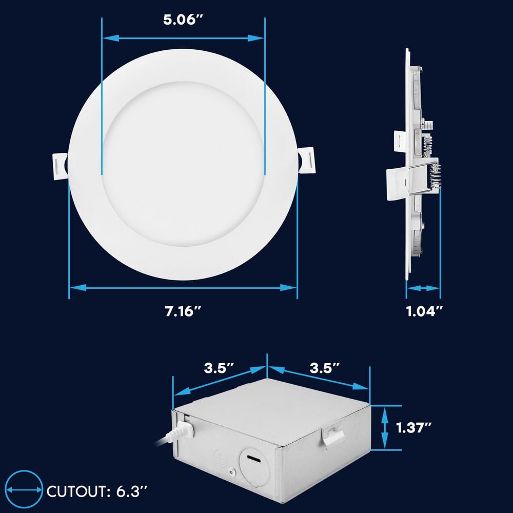 6 Inch White Smart LED Recessed Lighting with RGBW Color Changing
