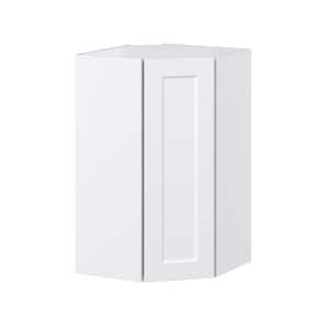 24 in. W x 40 in. H x 14 in. D Wallace Painted Warm White Shaker Assembled Wall Diagonal Corner Kitchen Cabinet