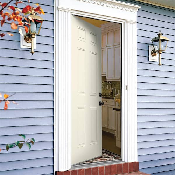 JELD-WEN 32 in. x 80 in. 6-Panel Primed Steel Prehung Right-Hand