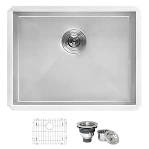 21 in. x 18 in. x 12 in. 16-Gauge Stainless Steel Undermount Deep-Laundry Utility Sink