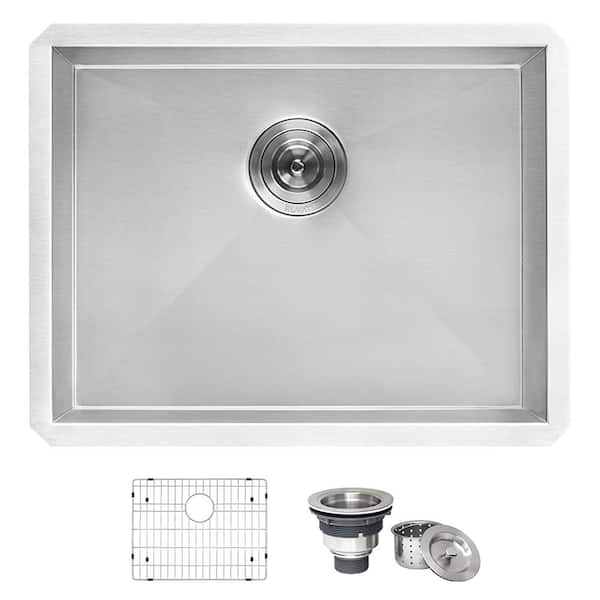 Savona 12 in. D X 21 in. D Undermount Laundry Utility Sink 16 Gauge Stainless Steel