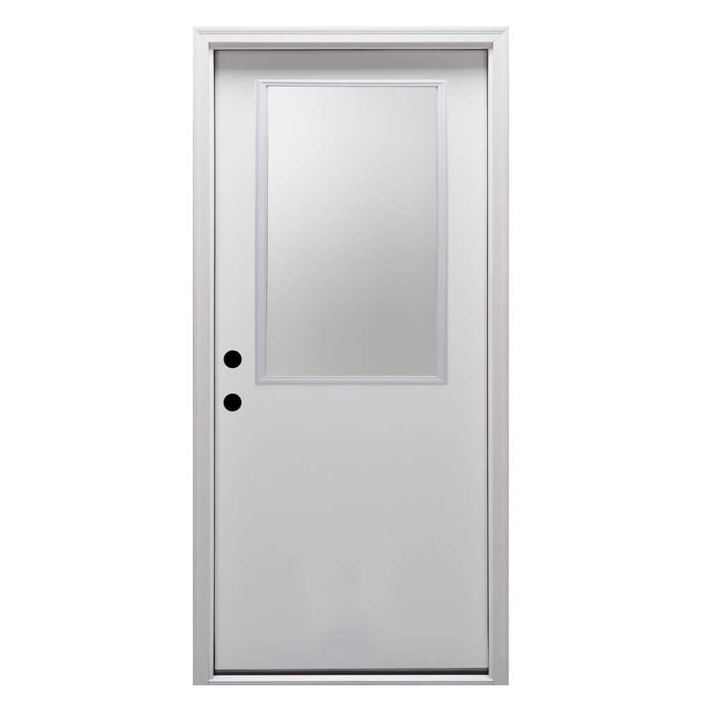 MMI Door 32 in. x 80 in. Right-Hand Inswing 1/2-Lite Clear Glass