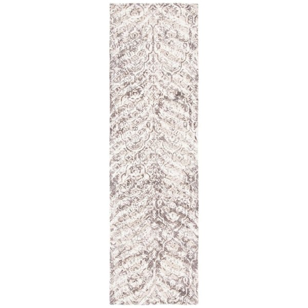 Restoration Vintage 2 ft. x 8 ft. Beige/Ivory Distressed Herringbone Runner Rug