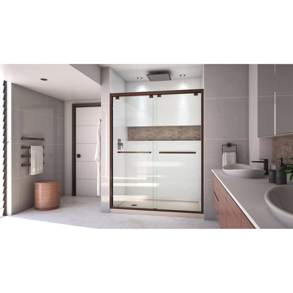 Encore 60" x 34" Oil Rubbed Bronze Semi-Frameless Sliding Shower Kit