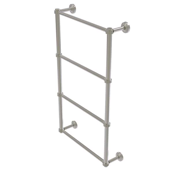 Waverly Place Collection 36 in. Wall Mounted Towel Bar in Satin Nickel with Dotted Detail