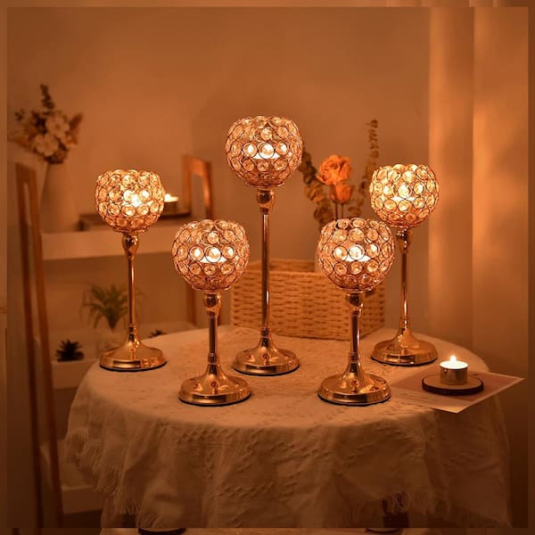 Crystal Candle Holder,Tea Light Candlestick Holders for Wedding ...