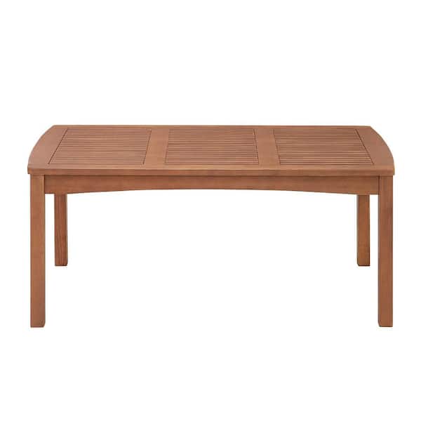 Pure Garden Lyndon Eucalyptus Wood Outdoor Cocktail Table