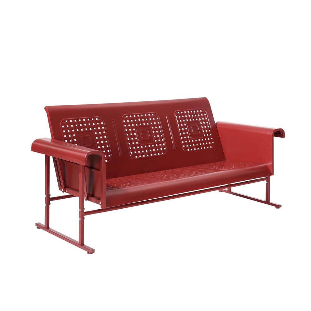 Crosley Veranda 3Person Coral Red Metal Outdoor GliderCO1028RE The