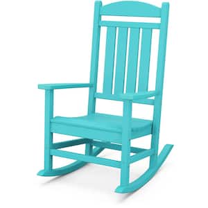 Pineapple Cay Blue Wood Outdoor Rocking Chair