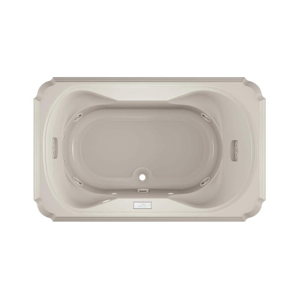 JACUZZI MARINEO 66 in. x 42 in. Rectangular Whirlpool Bathtub with Center Drain in Oyster