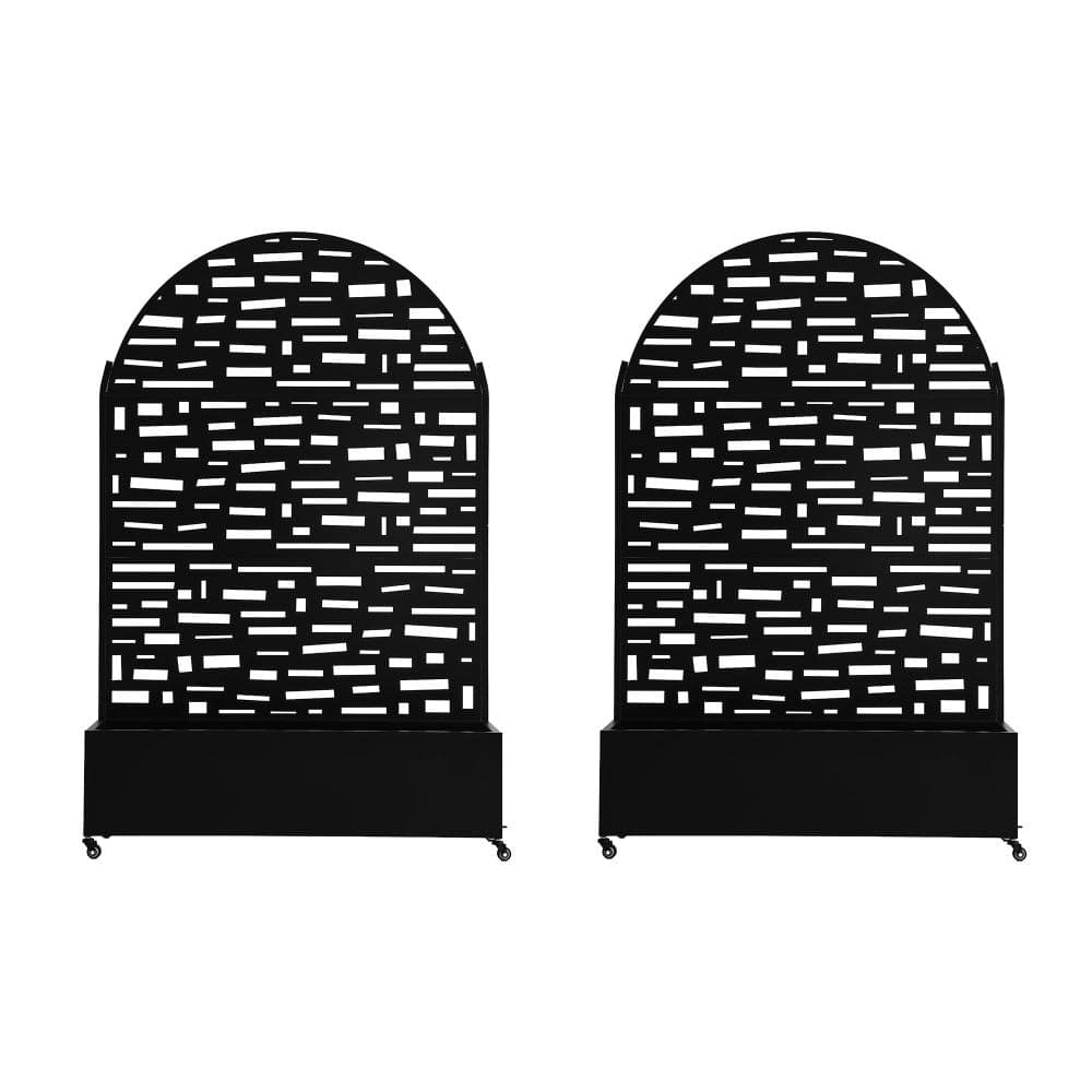 70.8 in. H × 47.2 in. W Black Arched Privacy Metal Garden Fence Screen Panels with Planter Box（2-Pack） price history on PriceWatchPro