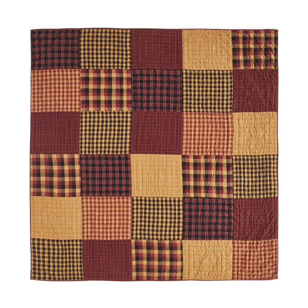 Queen Black and Burgundy Cotton Reversible Quilt