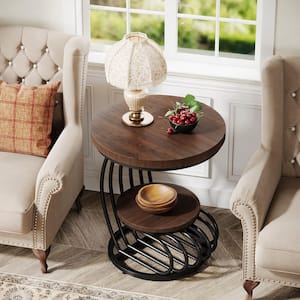 Acme Furniture Weathered Oak and Chrome Denson Side Table 81849