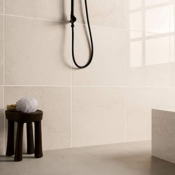 Botticino Extra Light Beige 18 in. x 18 in. Polished Marble Floor and Wall Tile (13.55 Sq. Ft. / Case)
