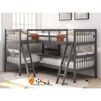 L Shaped Bunk Beds Kids Bedroom, L Shaped Bunk Beds Twin Over Full
