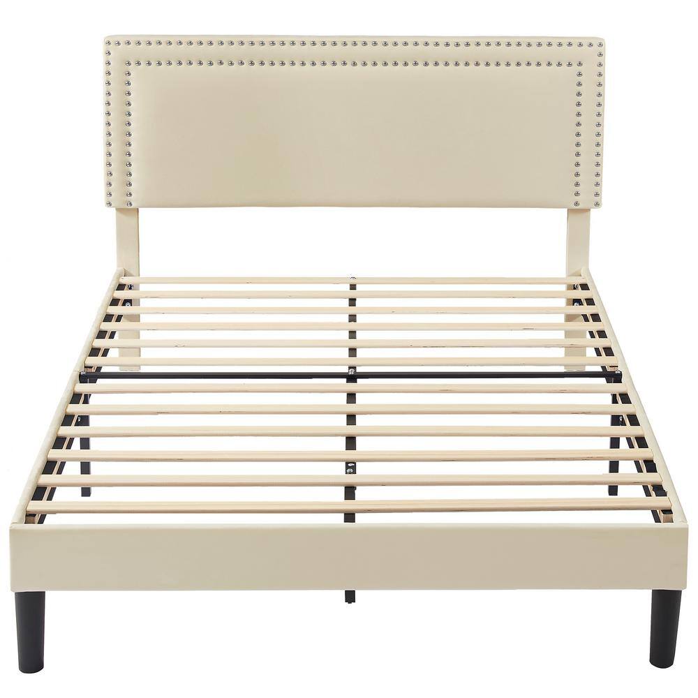 Upholstered Bed Frame Beige Full - rated 4.5946 stars from 37 reviews