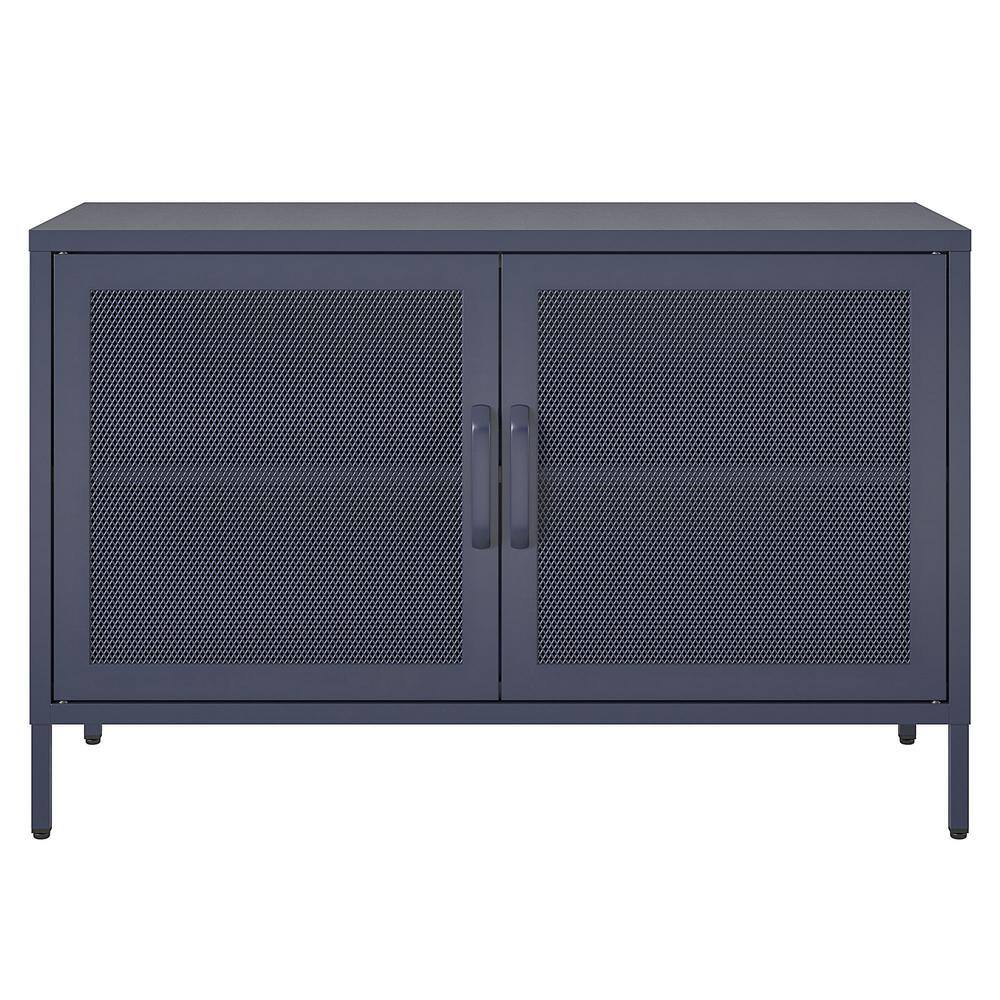 Novogratz Channing Navy 25.2in H Storage Cabinet with 2 Mesh Metal ...