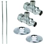 Faucet Kit: 1/2 in. Nom Comp x 3/8 in. O.D. Comp Brass Multi-Turn Angle Valve with Loose Key, 20 in. Riser and Flange