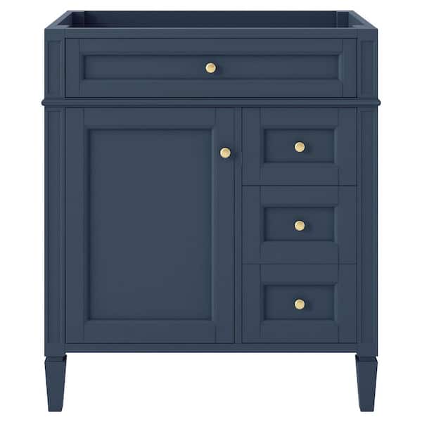 30 in. Bath Vanity Cabinet without Top in Blue Unassembled