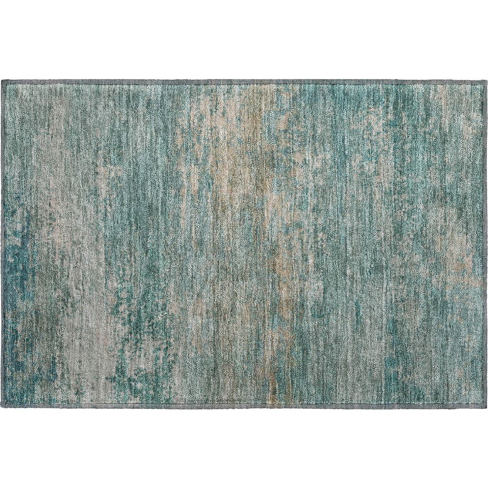 Mayfield Premium Machine Washable Abstract AMF2071 Aqua 2 ft. x 3 ft. Accent Rug price history on PriceWatchPro