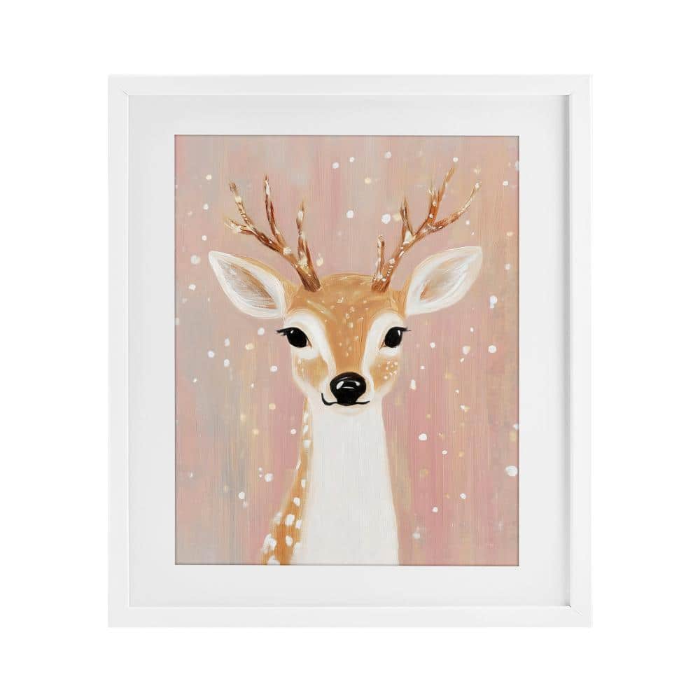 "Blush Pink Deer with Snowflakes Framed Print Under Glass Art, 13"" x 16"", White, Ready for Hanging, By The Prints Vibe" price history on PriceWatchPro