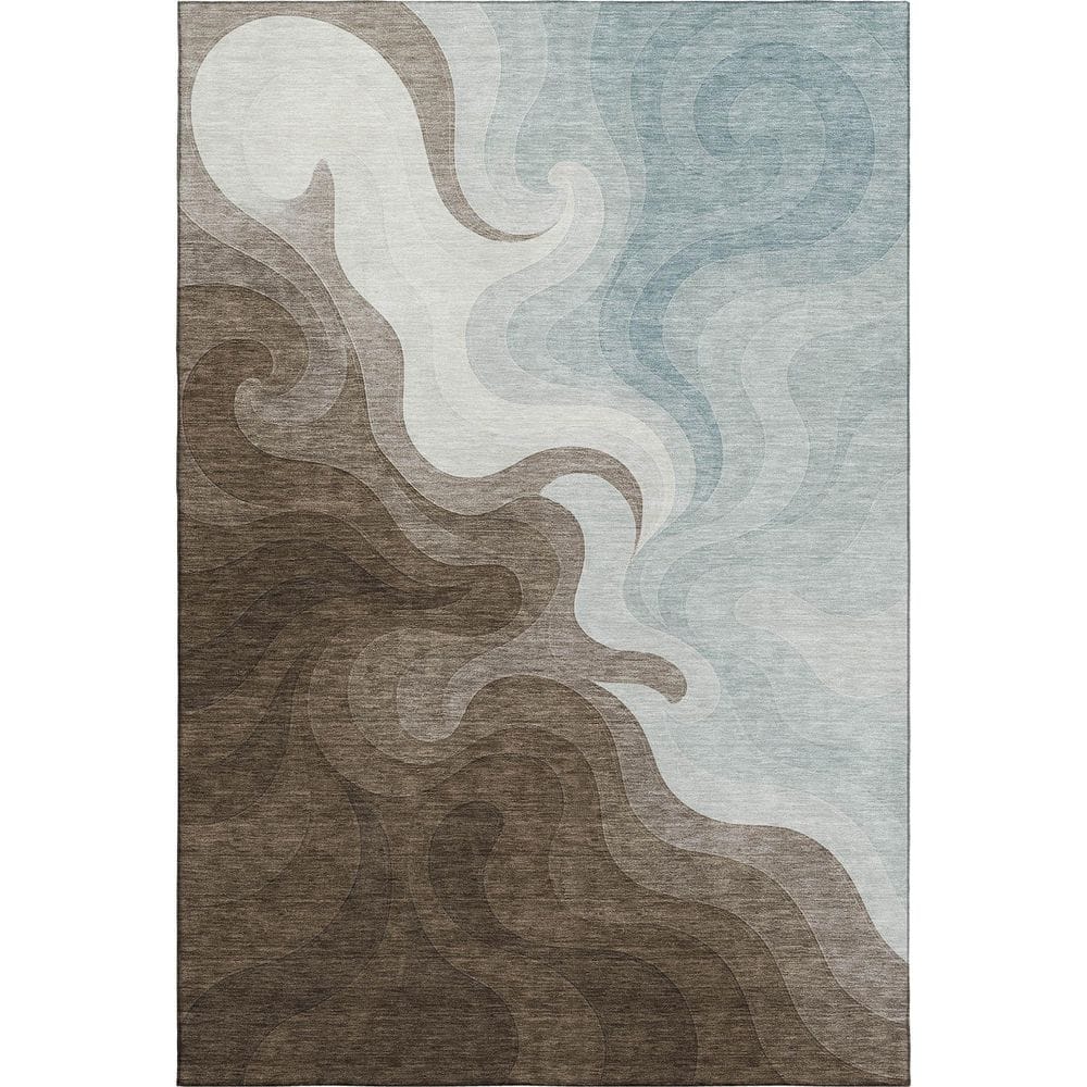 Mayfield Premium Machine Washable Abstract AMF2468 Chocolate 10 ft. x 14 ft. Area Rug price history on PriceWatchPro